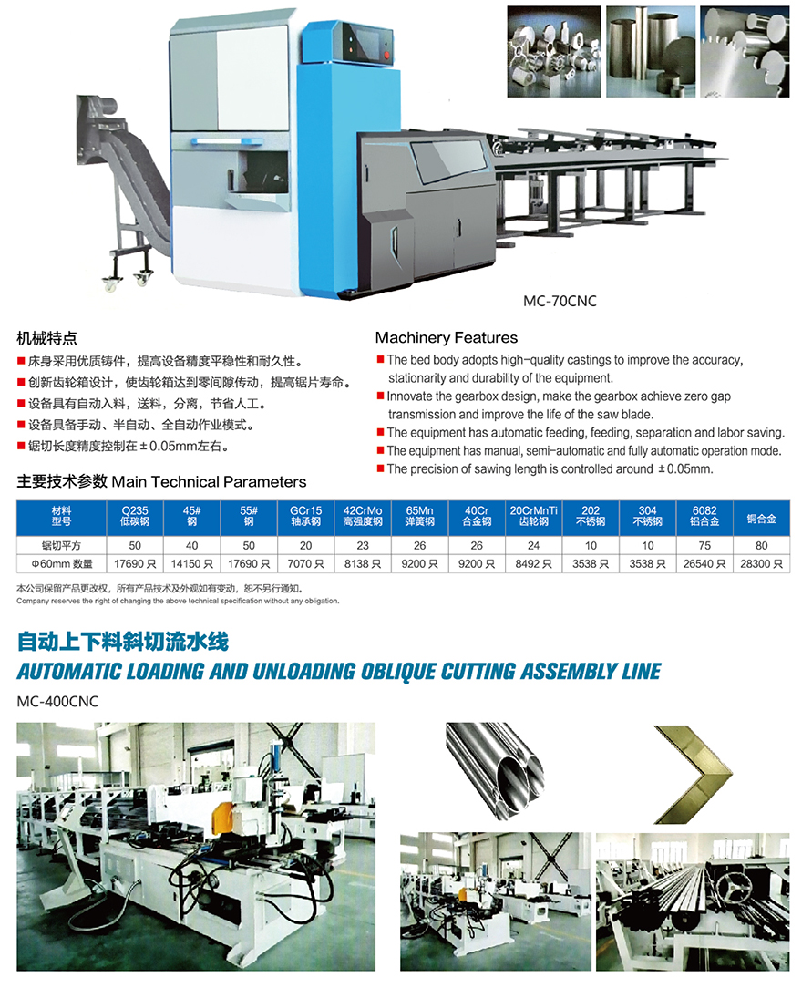 全自動（dòng）高速數控金屬圓鋸機